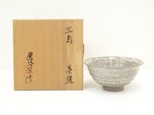 駕洛窯造　三島茶碗（共箱）